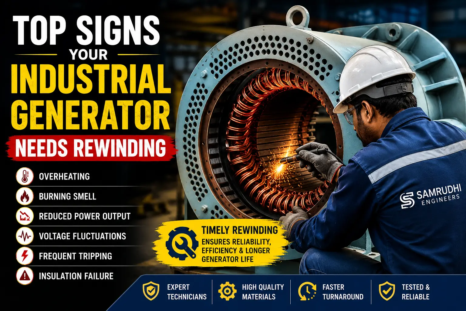 Top Signs Your Industrial Generator Needs Rewinding